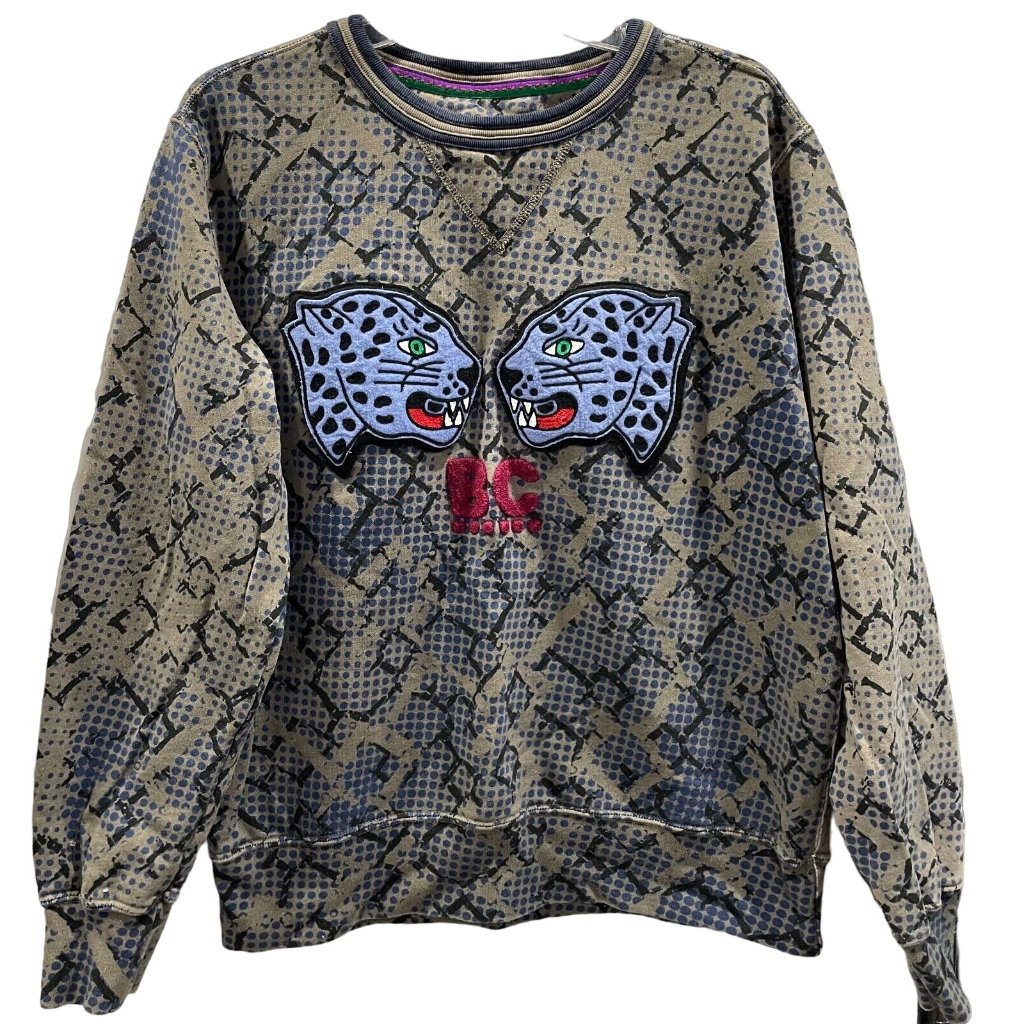 Best Company By Olmes Caretti Long Sleeve Sweatshirt Gray Black Jaguar Womens M
